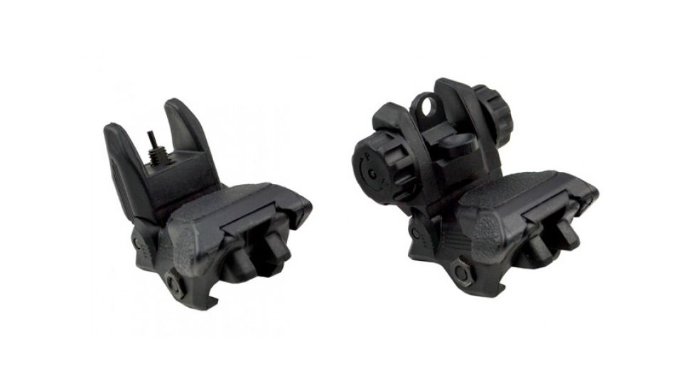 Sniper Tactical Smart Polymer Top Mounted Deployable Front and Rear Sight, Black, MFLRS02