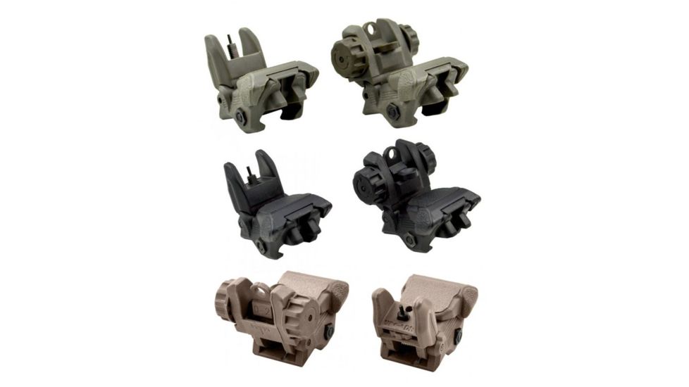 Sniper Tactical Smart Polymer Front And Rear Flip Up Iron Sight Combo Set