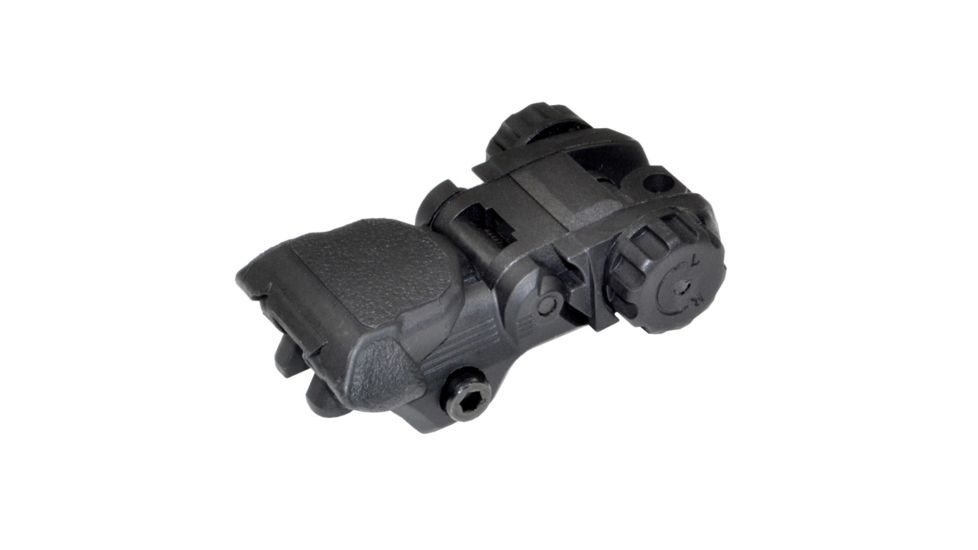 Sniper Tactical Smart Rear Flip Up, Push Down, Dual Aperture, Polymer, Black MFLRS05