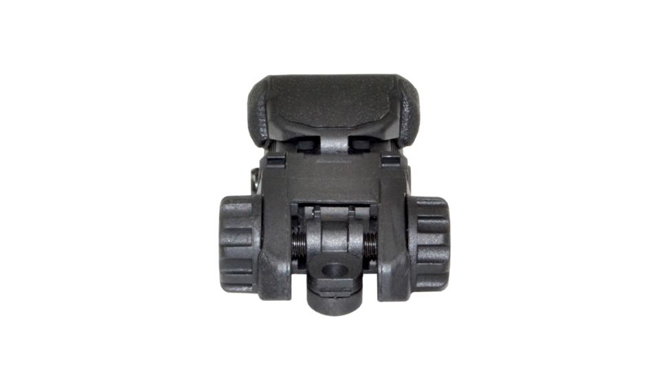 Sniper Tactical Smart Rear Flip Up, Push Down, Dual Aperture, Polymer, Black MFLRS05