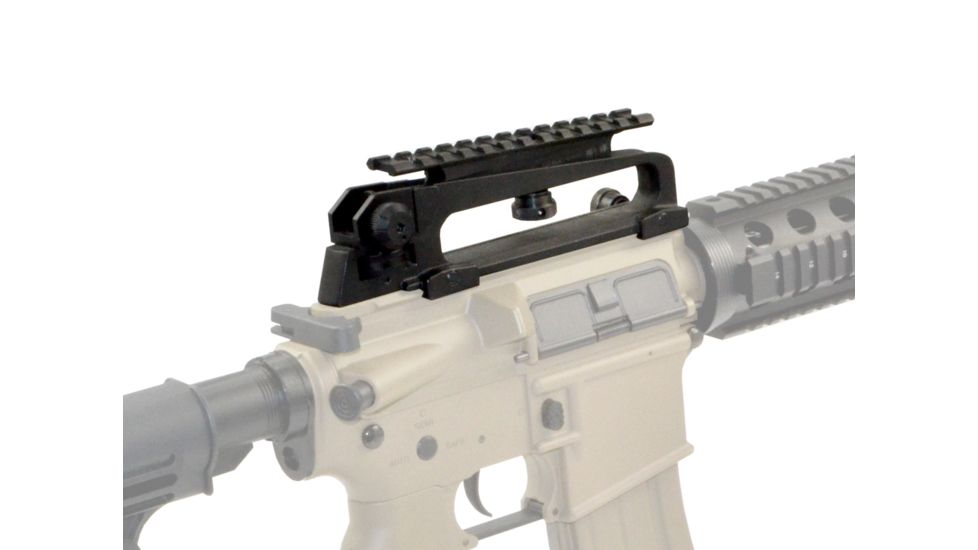 Sniper Top Rail Scope Sight Rail Mount Base for AR-15 A2 Carry Handle, Picatinny, Aluminum, Black MCHTM
