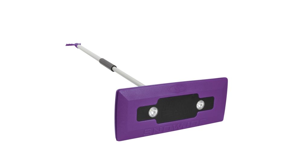 Snow Joe 4-In-1 Telescoping Snow Broom w/Ice Scraper /18-Inch Foam Head /Headlights, Purple SJBLZD-LED-PRP