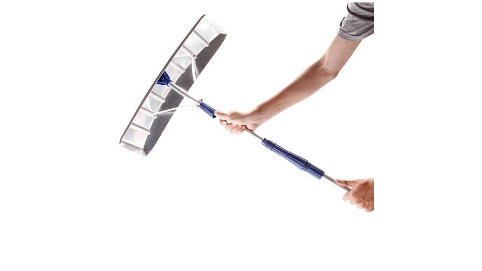 Snow Joe Roofer Joe 21-Foot Twist-N-Lock Telescoping Snow Shovel Aluminum Roof Rake, Blue RJ205M