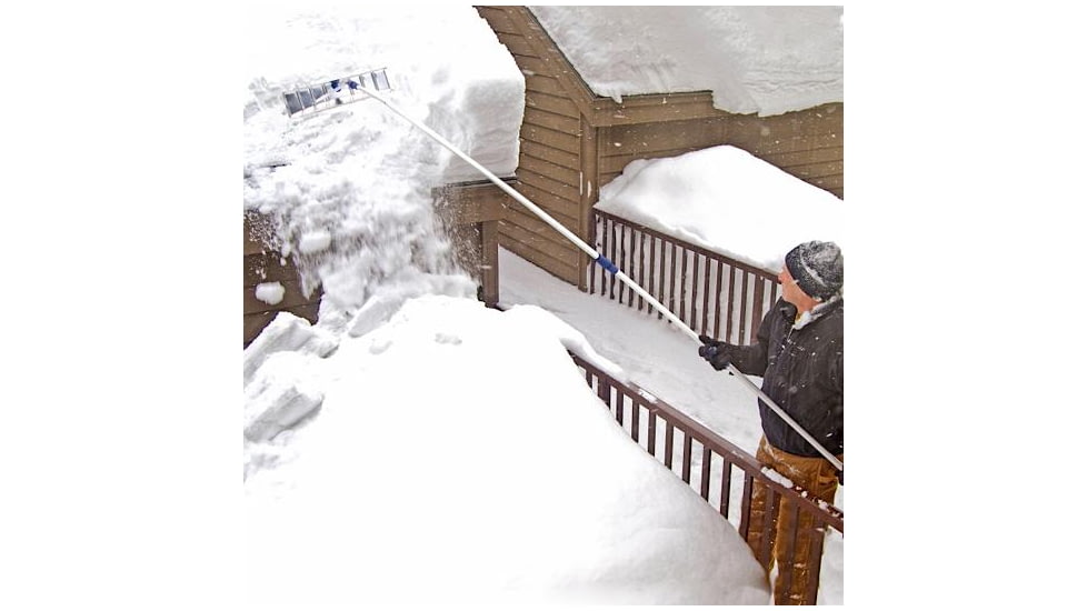 Snow Joe Roofer Joe 21-Foot Twist-N-Lock Telescoping Snow Shovel Aluminum Roof Rake, Blue RJ205M