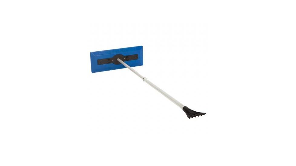 Snow Joe Telescoping Snow Broom w/ Ice Scraper, Blue SJBLZD