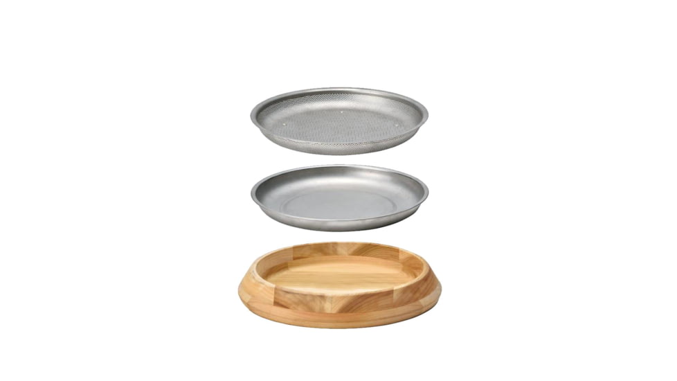 Snow Peak Party Platter Set, Stainless, One Size, CS-330R