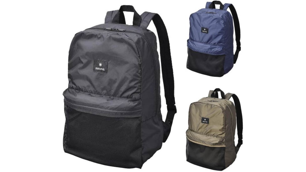 Snow Peak Pocketable Daypack, Black, Navy, Olive