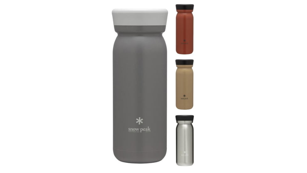 Snow Peak Stainless Vacuum Bottle MILK 500, Ash, Red Clay, Sand, Stainless Steel