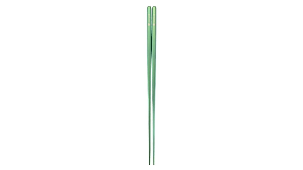 Snow Peak Anodized Titanium Chopsticks, Green, SCT-115-GR