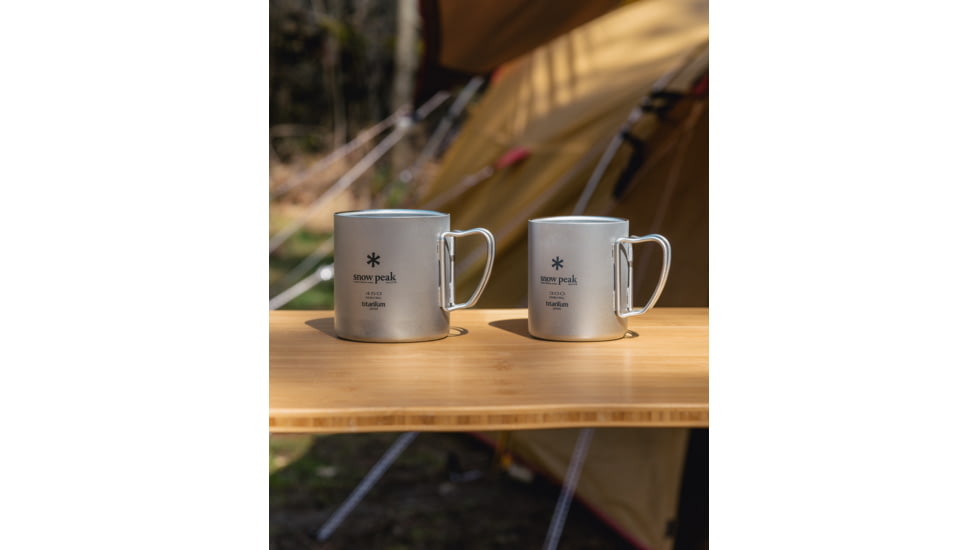 Snow Peak Titanium Double Wall Mug, Titanium, 450 ml, MG-153