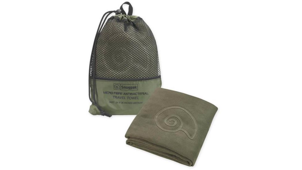 SnugPak Microfibre Antibacterial Travel Towel, Olive, Large SP97310