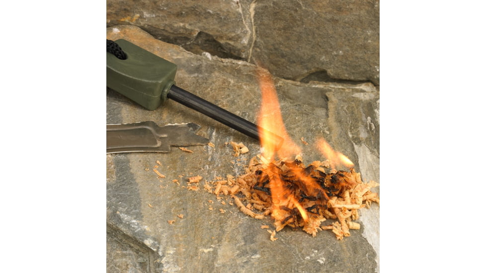 SnugPak Ndur-Fire Steel &amp; Strike, Olive, Small, 21315