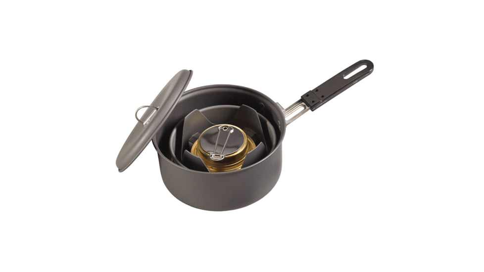 SnugPak Ndur Mini Cookware Kit w/Alcohol Burner, Black, 22400