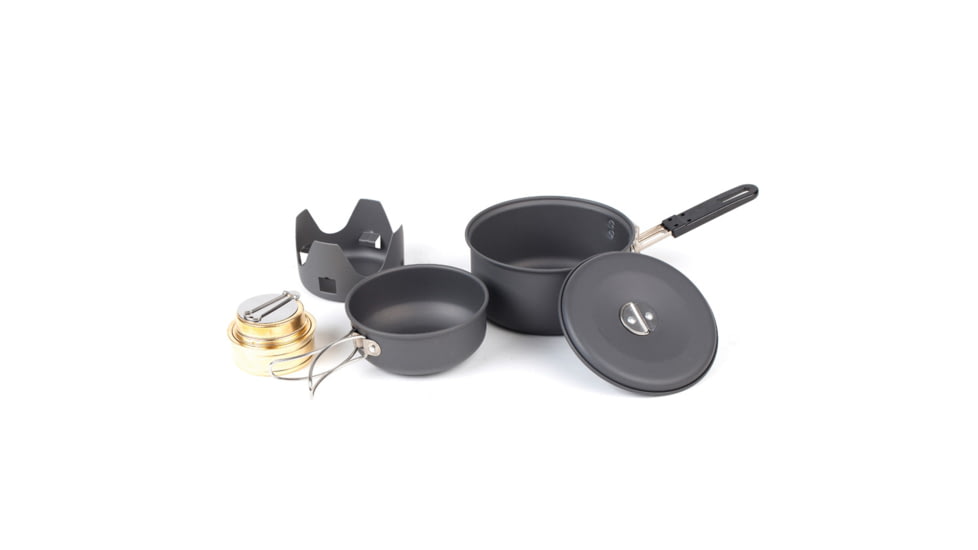 SnugPak Ndur Mini Cookware Kit w/Alcohol Burner, Black, 22400