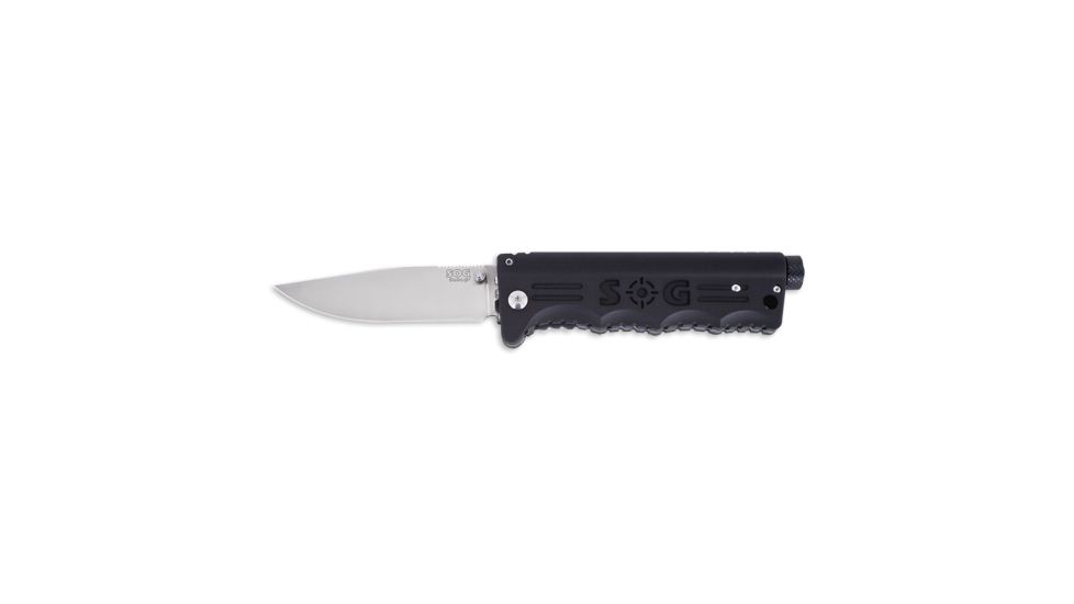 SOG Blade Light LED Knife w/ SE Fold 3.9in. Steel Blade and Nylon Sheath, Satin Finish, Black BLT50N-CP