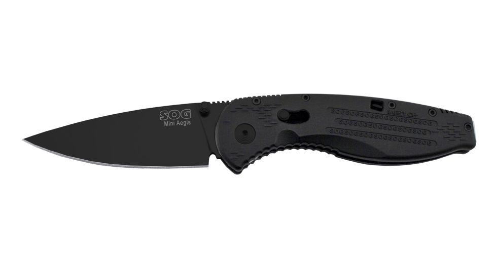 SOG Knives AE-22 Aegis Mini - Black TiNi Folding Knife