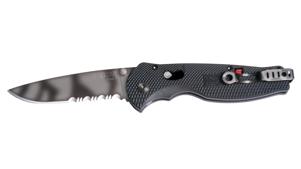 SOG Knives FSA-5 Flash II - Partially Serrated TigerStripe Folding Knife