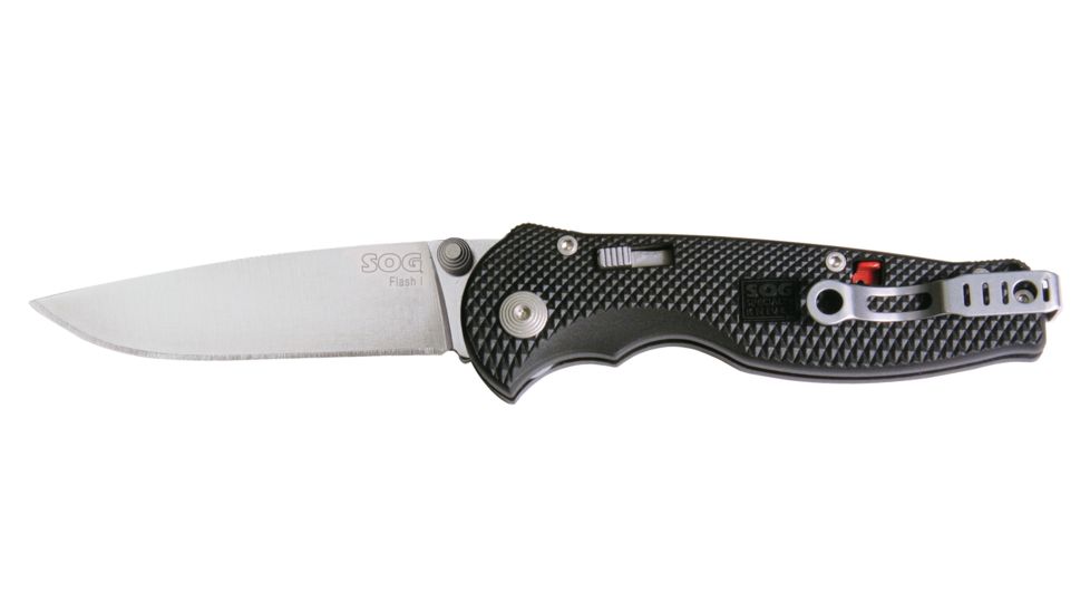 SOG Knives FSA-7 Flash I - Straight Edge Satin Folding Knife