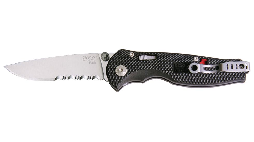 SOG Knives FSA-97 Flash I - Partially Serrated Satin Folding Knife