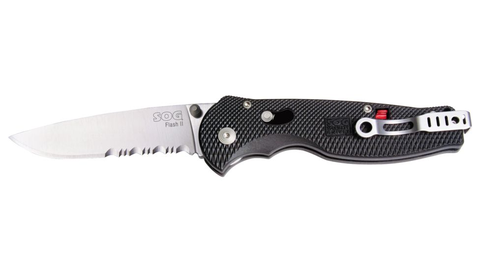 SOG Knives FSA-98 Flash II - Partially Serrated Satin Folding Knife