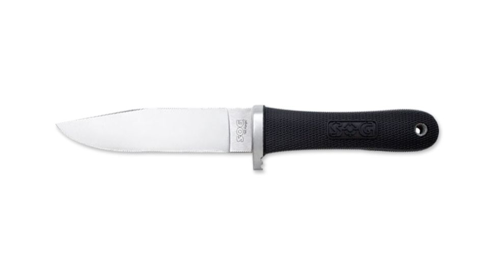 SOG NW Ranger Knife w/ SE 5.2in. Steel Blade and Leather Sheath, Satin Finish, Black S240L-CP
