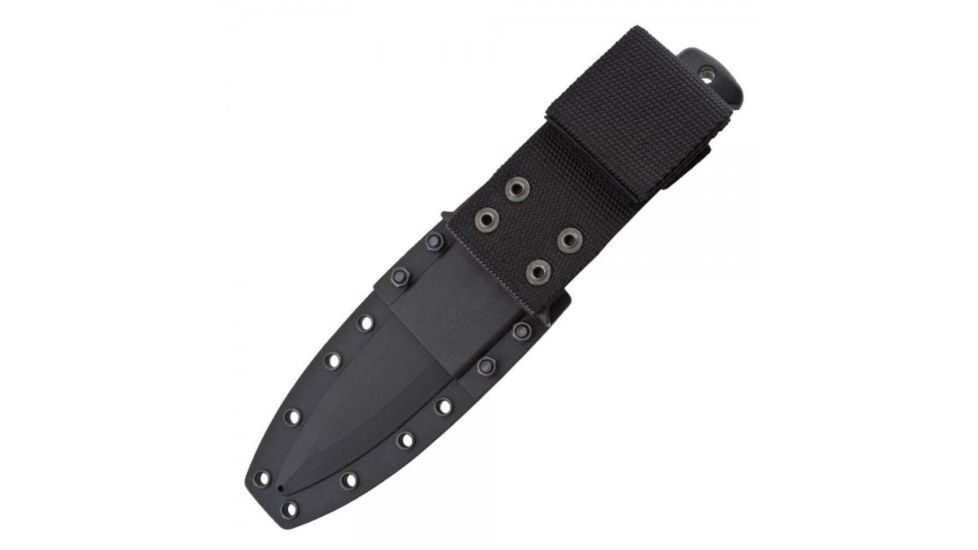 SOG SEAL Pup Elite 9.5 inch Fixed Blade Knife, Partially Serated Edge, Clip Point, AUS-8, Hardcased Black TiNi Blade, Black Handle, Kydex Sheath, E37T-K