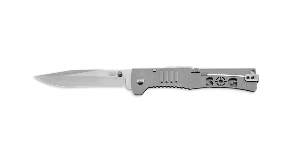 SOG SlimJim XL Knife w/ SE Fold 4.18in. Steel Blade and Bead Blasted Handle, Satin Finish, Satin SJ51-CP