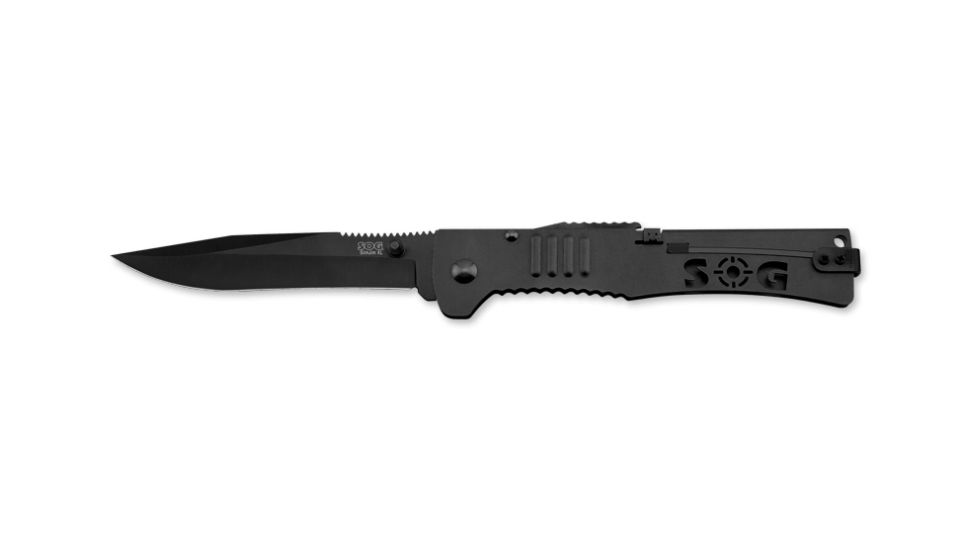 SOG SlimJim XL Knife w/ SE Fold 4.18in. Steel Blade and Steel Handle, Hardcase BLK Finish, Black SJ52-CP