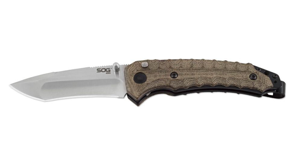 SOG Specialty Knives &amp; Tools Kiku Assisted VG10 Folding Knife, Satin, KU-3001