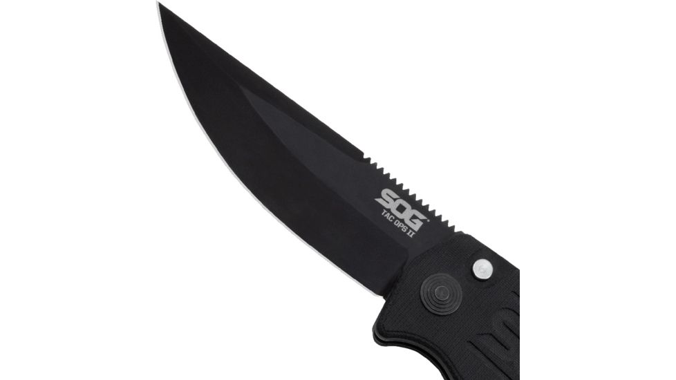 SOG Specialty Knives &amp; Tools Tac Ops Automatic Folding Knife, Black, TO1011-BX