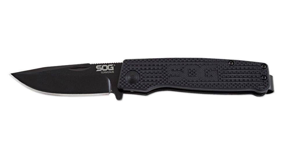 SOG Specialty Knives &amp; Tools Terminus Folding Knife, Black, TM1002-BX