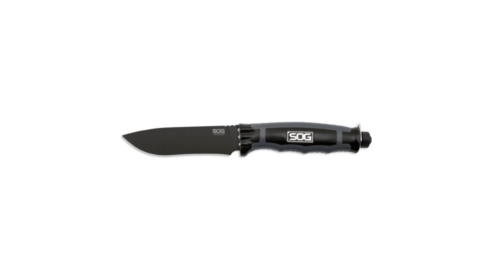 SOG Specialty Knives &amp; Tools 4.5 in. Bladelight LED Steel Straight-Edge Fixed Knife, Hard Nylon Sheath, Tactical, Black Finish BLT22K-CP
