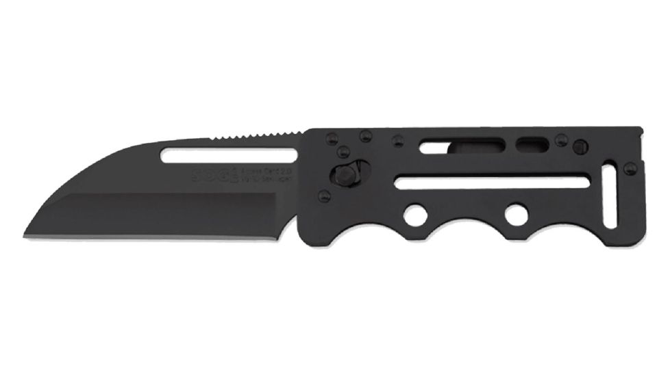 SOG Specialty Knives &amp; Tools Access Card 2.0 Tactical Sheepsfoot Fine Edge Blade, Black SOGAC78