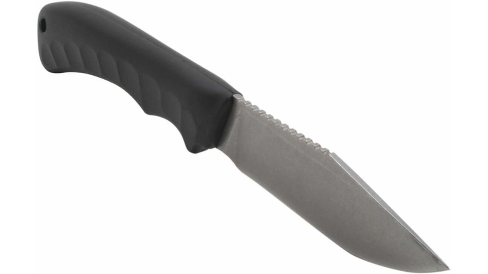 SOG Specialty Knives &amp; Tools Ace Fixed Blade Knife, 3.8in, 7Cr17MoV Blade, Clip Point, Black, TPR Handle, Grey/Black, SOG-ACE1001-CP