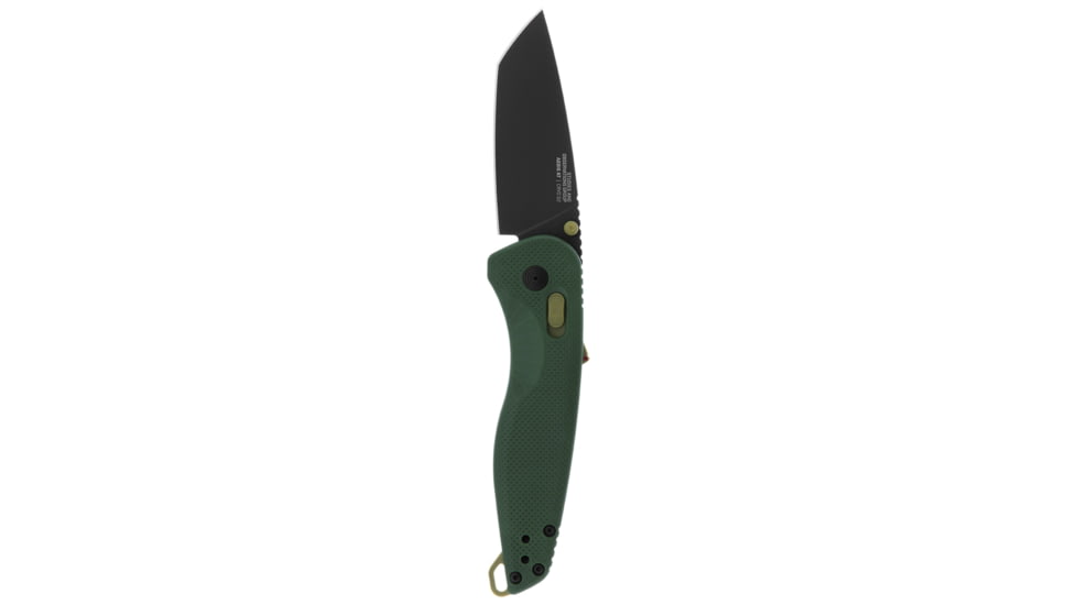 SOG Specialty Knives &amp; Tools Aegis AT Folding Knives, 3.13in, Straight Edge, Cryo D2 Steel, Drop Point, Forest, GRN Handle, SOG-11-41-13-41
