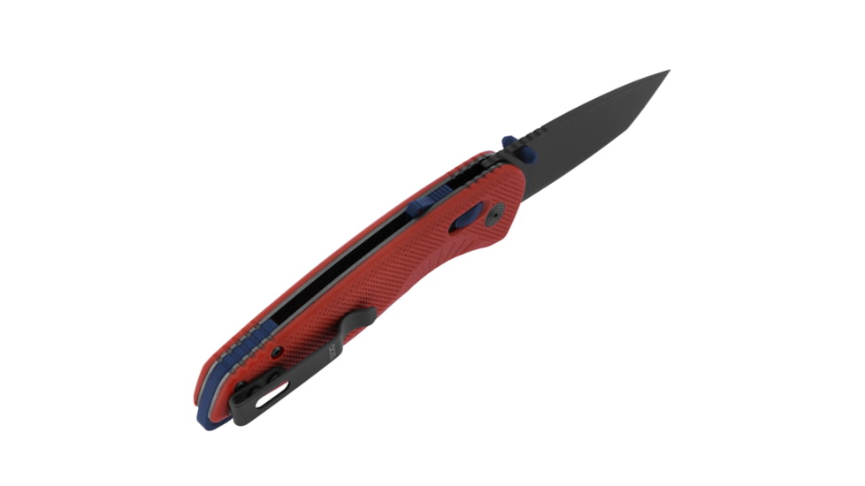 SOG Specialty Knives &amp; Tools Aegis FX Fixed Blade Knives, 3.13in, Straight Edge, Cryo D2 Steel, Drop Point, Rescue Red, GRN Handle, SOG-17-41-03-41