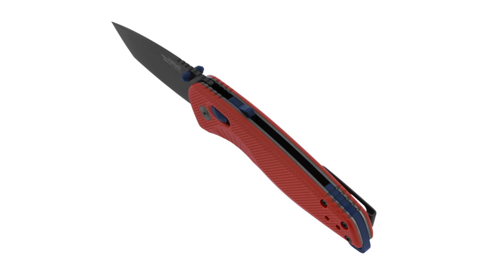 SOG Specialty Knives &amp; Tools Aegis FX Fixed Blade Knives, 3.13in, Straight Edge, Cryo D2 Steel, Drop Point, Rescue Red, GRN Handle, SOG-17-41-03-41