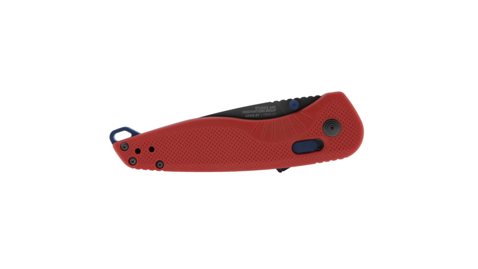 SOG Specialty Knives &amp; Tools Aegis FX Fixed Blade Knives, 3.13in, Straight Edge, Cryo D2 Steel, Drop Point, Rescue Red, GRN Handle, SOG-17-41-03-41