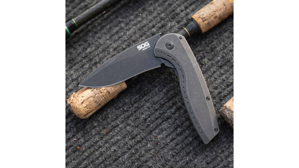 SOG Specialty Knives &amp; Tools Aegis Flk 2.0 Black - Drop Point - SOG-14-41-05-43