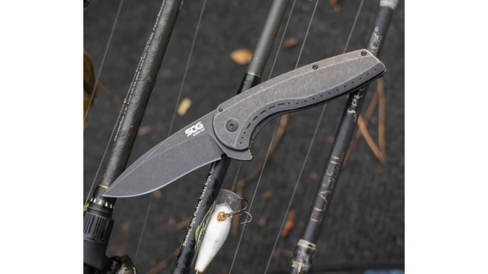 SOG Specialty Knives &amp; Tools Aegis Flk 2.0 Black - Drop Point - SOG-14-41-05-43