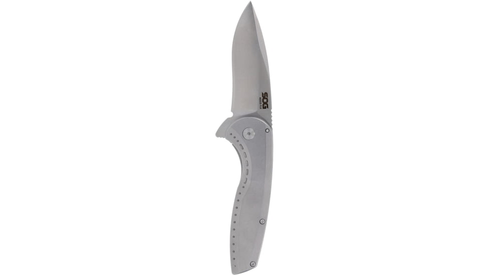 SOG Specialty Knives &amp; Tools Aegis Flk 2.0 Frame Lock 14-41-03-43 Stonewashed Stainless Steel Pocket Knife - SOG-14-41-03-43