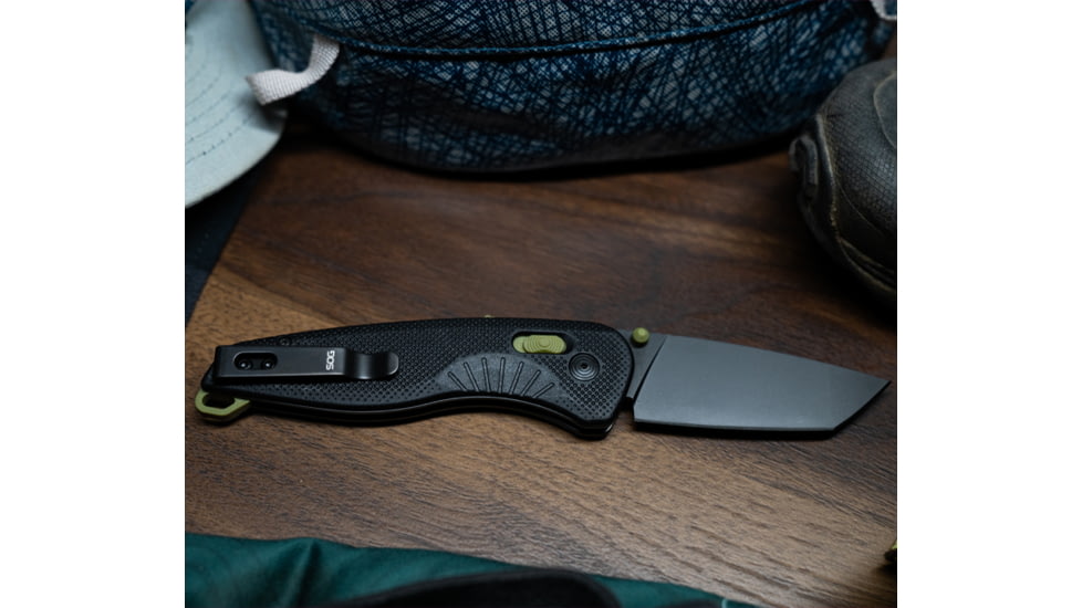 SOG Specialty Knives &amp; Tools Aegis FX Fixed Blade Knives, 3.13in, Straight Edge, Cryo D2 Steel, Drop Point, Black, GRN Handle, SOG-17-41-04-41