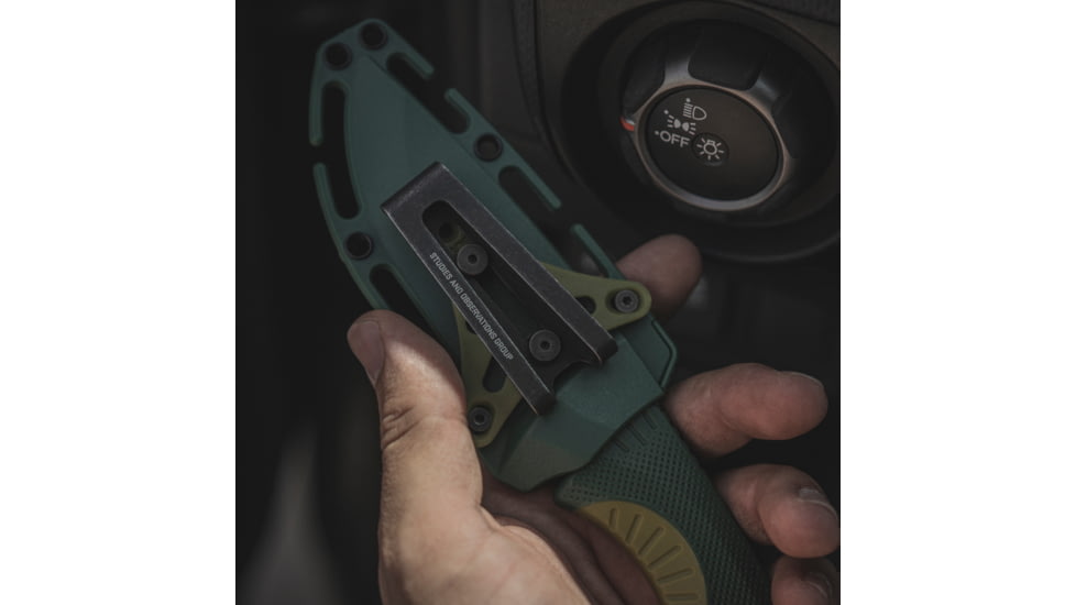SOG Specialty Knives &amp; Tools Aegis FX Fixed Blade Knives, 3.7in, Straight Edge, CRYO KRUPP 4116 Steel, Drop Point, Green, GRN / TPU Handle, Black, SOG-17-41-02-41