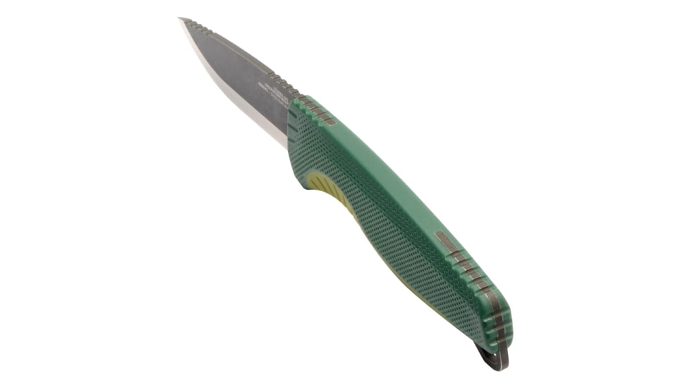SOG Specialty Knives &amp; Tools Aegis FX Fixed Blade Knives, 3.7in, Straight Edge, CRYO KRUPP 4116 Steel, Drop Point, Green, GRN / TPU Handle, Black, SOG-17-41-02-41