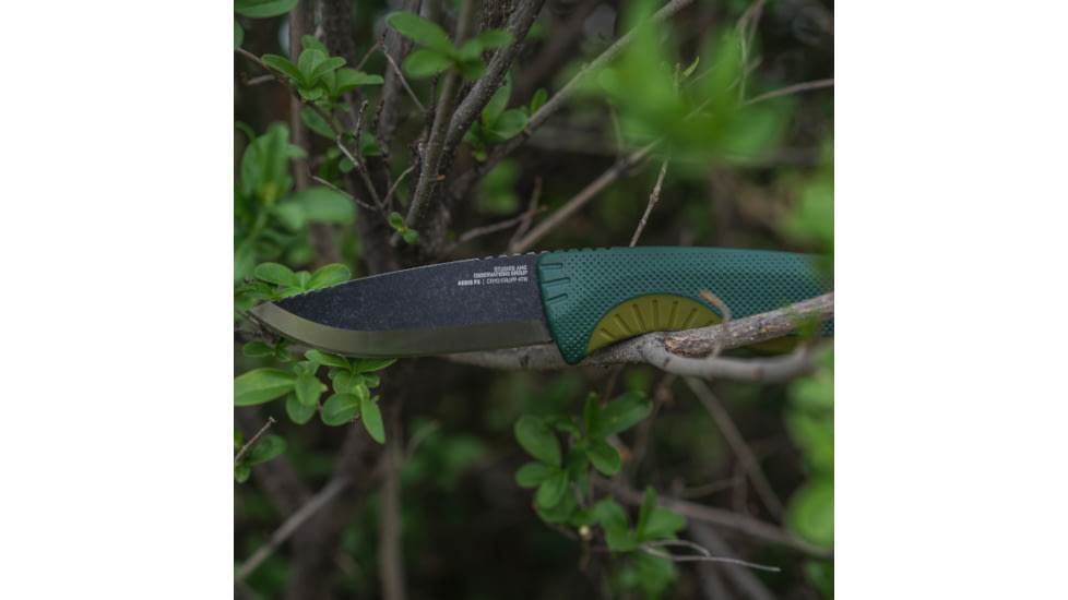SOG Specialty Knives &amp; Tools Aegis FX Fixed Blade Knives, 3.7in, Straight Edge, CRYO KRUPP 4116 Steel, Drop Point, Green, GRN / TPU Handle, Black, SOG-17-41-02-41