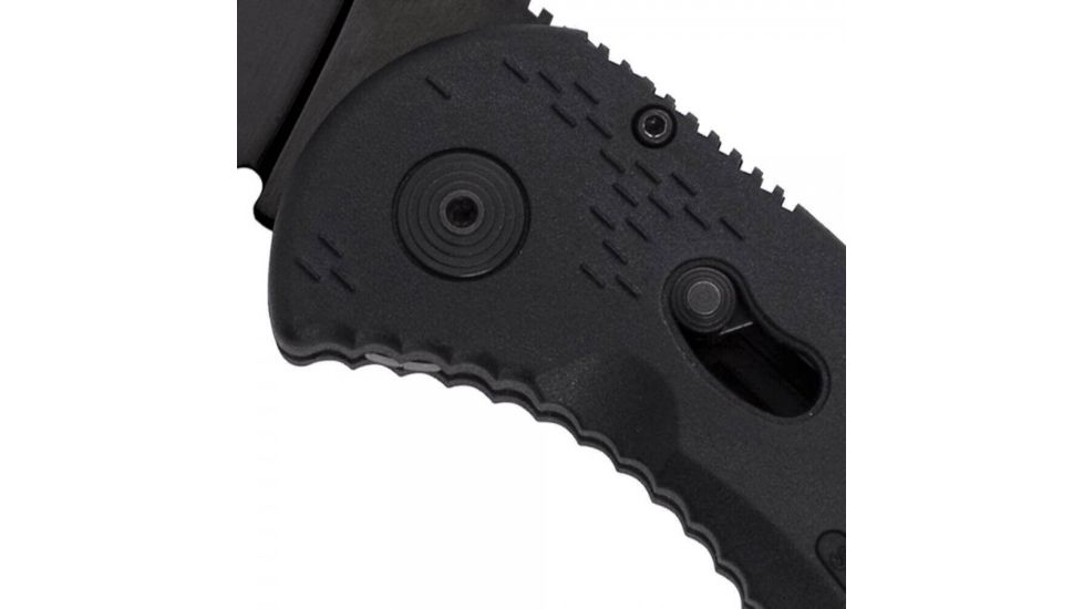 SOG Specialty Knives &amp; Tools Aegis TiNi Automatic Folding Knife, 0.13in AUS-8 Blade Steel, Overall length 8.25in, Black, Glass-Reinforced Nylon Handle AE02-BX