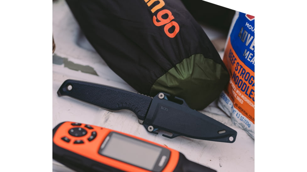 SOG Specialty Knives &amp; Tools Altair FX Fixed Blade Knives, 3.7in, Straight Edge, CRYO KRUPP 4116 Steel, Clip Point, Black, GRN / TPU Handle, Black, SOG-17-79-01-57