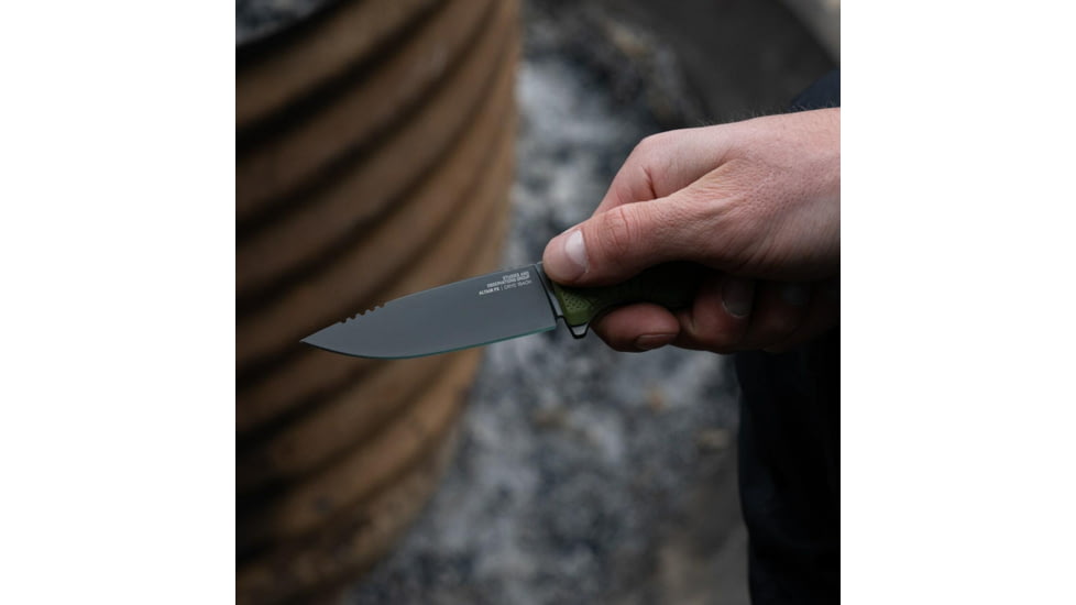 SOG Specialty Knives &amp; Tools Altair FX Fixed Blade Knives, 3.7in, Straight Edge, CRYO KRUPP 4116 Steel, Clip Point, Green, GRN / TPU Handle, Black, SOG-17-79-03-57