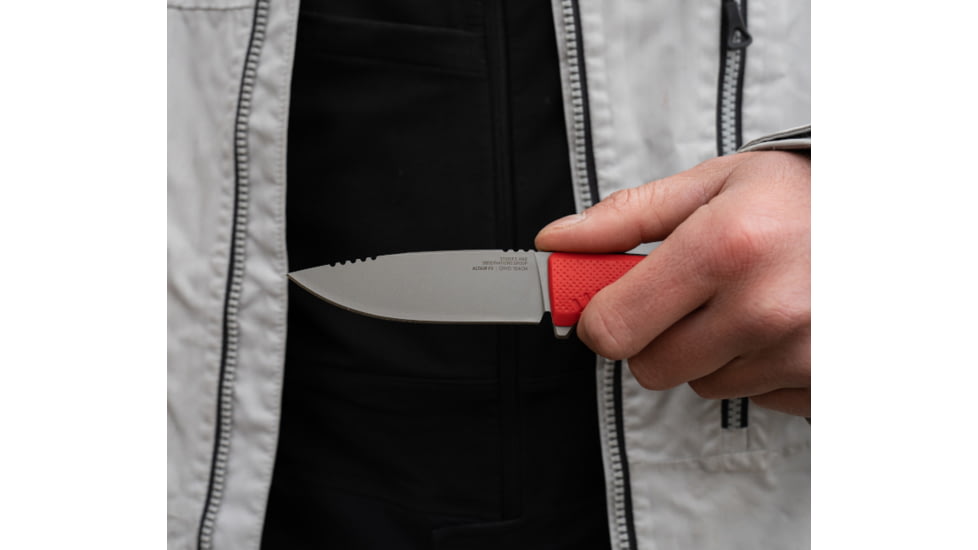 SOG Specialty Knives &amp; Tools Altair FX Fixed Blade Knives, 3.7in, Straight Edge, CRYO KRUPP 4116 Steel, Clip Point, Red, GRN / TPU Handle, Black, SOG-17-79-02-57