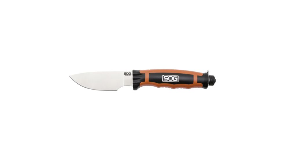 SOG Specialty Knives &amp; Tools Bladelight Hunt Knive w/ Illumination, 3.8in 8Cr13Mov Stainless Steel Blade, Black/Orange Handle, BLT20L